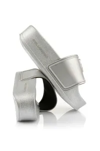 Šľapky Karl Lagerfeld Kondo Maxi Karl Nft Relief Silver Rubber