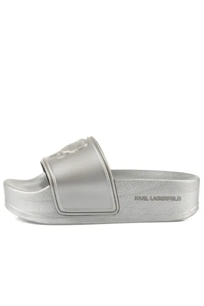 Šľapky Karl Lagerfeld Kondo Maxi Karl Nft Relief Silver Rubber