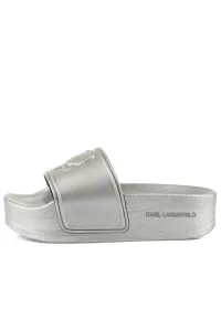 Šľapky Karl Lagerfeld Kondo Maxi Karl Nft Relief Silver Rubber