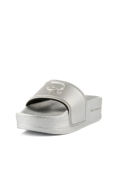 Šľapky Karl Lagerfeld Kondo Maxi Karl Nft Relief Silver Rubber