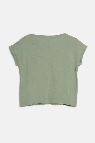 Tričko Woolrich Slub Cotton Boat Neck Tee Chinois Green