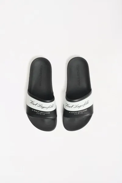 Šľapky Karl Lagerfeld Kondo 2.0 Hotel Karl Slide Black Rubber W/White