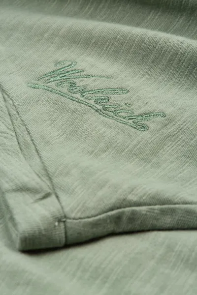 Tričko Woolrich Slub Cotton Boat Neck Tee Chinois Green