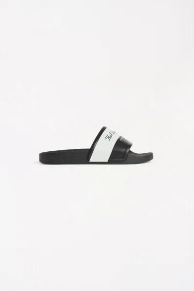 Šľapky Karl Lagerfeld Kondo 2.0 Hotel Karl Slide Black Rubber W/White