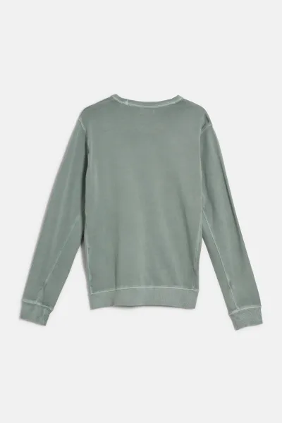 Sveter Woolrich Garment Dyed Crewneck Chinois Green
