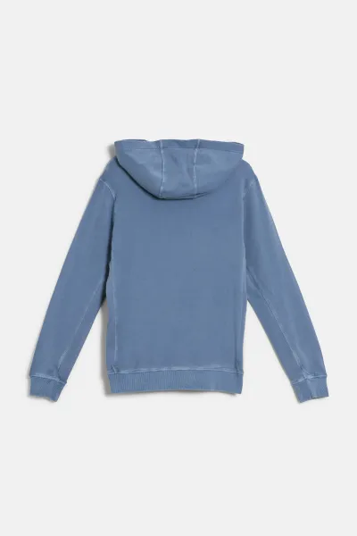 Mikina Woolrich Garment Dyed Hoodie Aviation