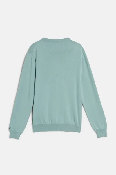 Sveter Woolrich Logo Cotton Crewneck Chinois Green