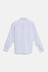 Košeľa Woolrich Cotton Linen Shirt Large Blue Stripe