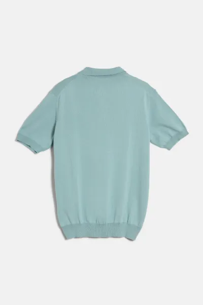 Sveter Woolrich Knitted Polo Chinois Green