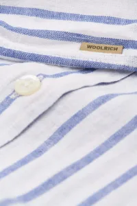 Košeľa Woolrich Cotton Linen Shirt Large Blue Stripe