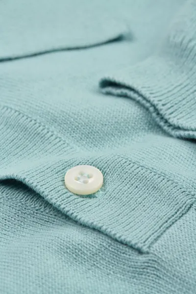 Sveter Woolrich Knitted Polo Chinois Green