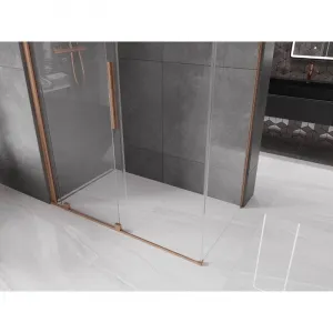 MEXEN/S - Velár sprchovací kút 160 x 70, transparent, kartáčovaná meď 871-160-070-01-65