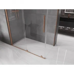 MEXEN/S - Velár sprchovací kút 160 x 90, transparent, kartáčovaná meď 871-160-090-01-65