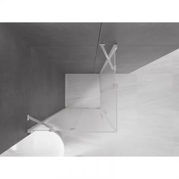 MEXEN/S - Velar Duo sprchovací kút, posuvné dvere 80 x 80, dekor, chróm 871-080-080-32-01
