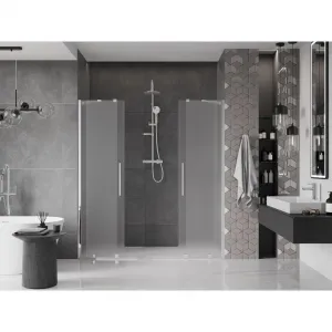MEXEN/S - Velar Duo posuvné sprchové dvere 200, dekor, chróm 871-200-000-32-01