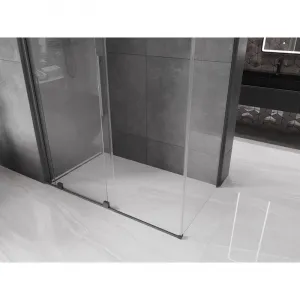MEXEN/S - Velár sprchovací kút, posuvné dvere 150 x 90, transparent, grafit metal 871-150-090-01-95