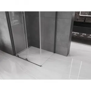 MEXEN/S - Velár sprchovací kút, posuvné dvere 100 x 90, transparent, grafit metal 871-100-090-01-95