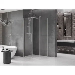 MEXEN/S - Velár sprchovací kút, posuvné dvere 120 x 90, transparent, nikel kefovaná 871-120-090-01-97