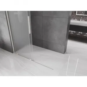 MEXEN/S - Velar Sprchová zástena posuvná Walk-in 150 x 200, dekor 8 mm, nikel kartáčovaná 871-150-000-33-97