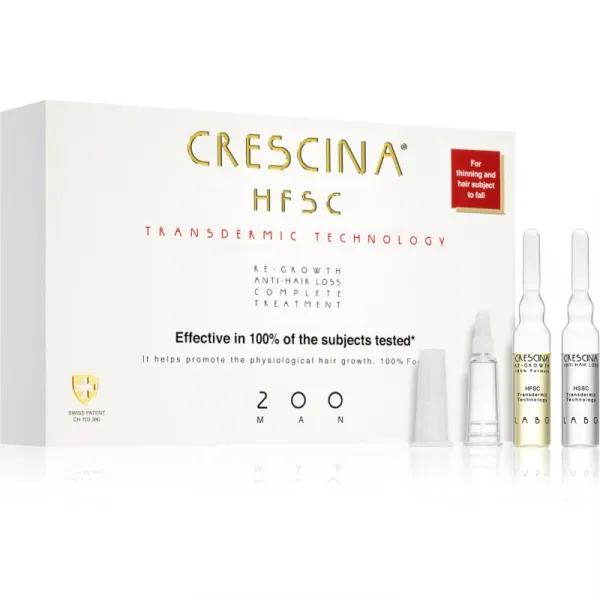 Crescina Transdermic 200 Re-Growth and Anti-Hair Loss starostlivosť pre podporu rastu a proti vypadávaniu vlasov pre mužov 20x3.5 ml