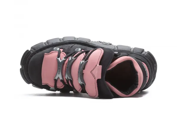 New Rock Tower Negro Lateral W "Nobuck Negro Nobuck Rosa" (M-106-C26)