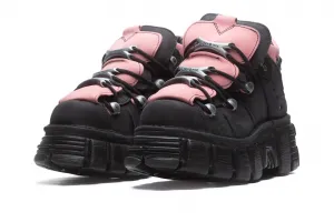 New Rock Tower Negro Lateral W "Nobuck Negro Nobuck Rosa" (M-106-C26)