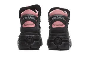 New Rock Tower Negro Lateral W "Nobuck Negro Nobuck Rosa" (M-106-C26)
