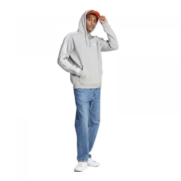 Pánska zateplená mikina s kapucňou ADIDAS ORIGINALS 3-stripes hoody-Grey