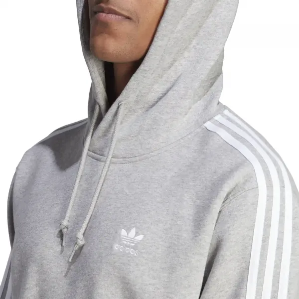 Pánska zateplená mikina s kapucňou ADIDAS ORIGINALS 3-stripes hoody-Grey