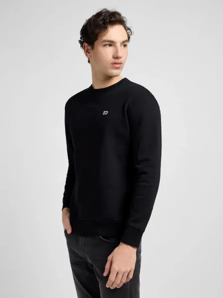 LEE Pánska mikina  PATCH CREW SWS BLACK 112121791 Veľkosť: M