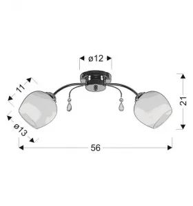 Stropná lampa Zachera 2X40W E27 Biela