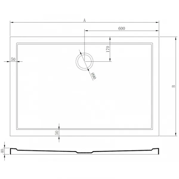 MEXEN - Flow sprchová vanička obdĺžniková slim 80 x 100, čierna mat 46R708010