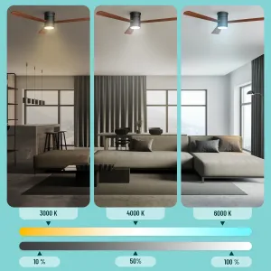 Noaton 15132BD Zoya, tmavo hnedá, stropný ventilátor so svetlom