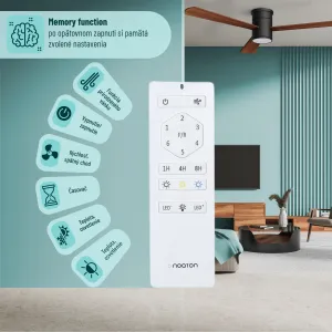 Noaton 15132BD Zoya, tmavo hnedá, stropný ventilátor so svetlom