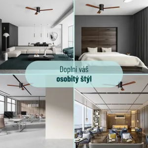 Noaton 15132BD Zoya, tmavo hnedá, stropný ventilátor so svetlom