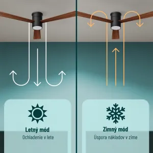 Noaton 15132BD Zoya, tmavo hnedá, stropný ventilátor so svetlom