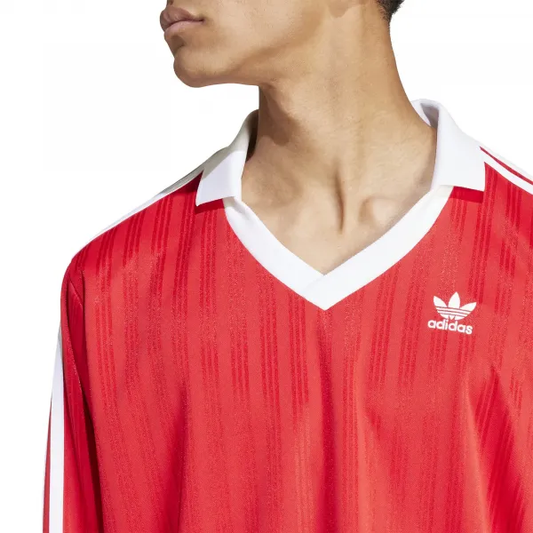 adidas Adicolor Pique Football Longsleeve Jersey "Better Scarlet" (IX5226)