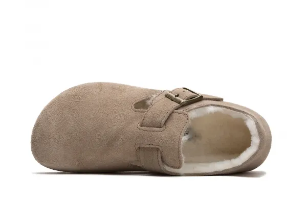 Birkenstock London Shearling Suede Leather W "Taupe" (1028470)