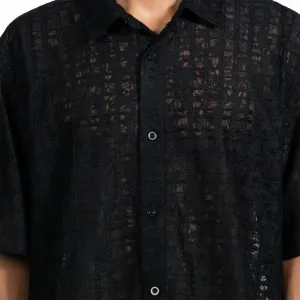 Pleasures Lacy Button Down Shirt "Black" (P24F050-BLACK)