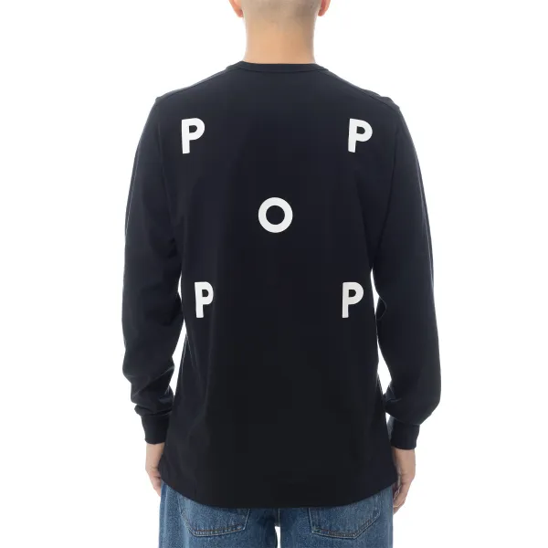 Pop Trading Company Logo Longsleeve "Black White" (POP-NOS-005)