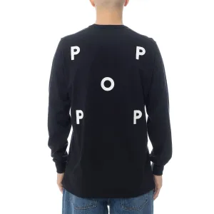 Pop Trading Company Logo Longsleeve "Black White" (POP-NOS-005)