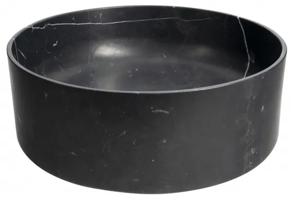 SAPHO SAPHO - BLOK kamenné umyvadlo na desku, priemer 40cm, černá mat Marquin 2401-52