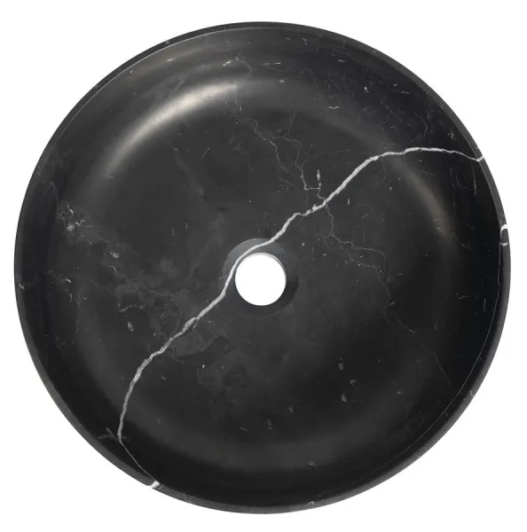 SAPHO SAPHO - BLOK kamenné umyvadlo na desku, priemer 40cm, černá mat Marquin 2401-52