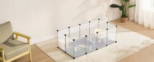 SONGMICS Ohrádka pre drobné zvieratá Molly 143 cm číra