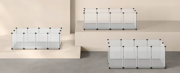 SONGMICS Ohrádka pre drobné zvieratá Molly 143 cm číra