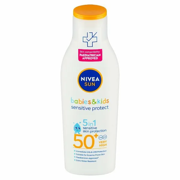 Nivea Sun Sensitive Protect detské mlieko na opaľovanie OF 50+ 200 ml