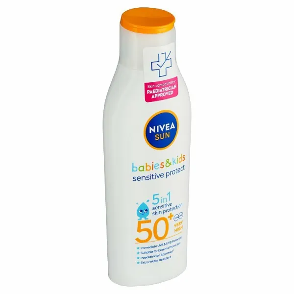 Nivea Sun Sensitive Protect detské mlieko na opaľovanie OF 50+ 200 ml