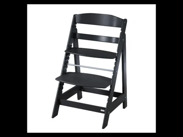 roba Detská drevená vysoká jedálenská stolička Sit Up (čierna/flex)