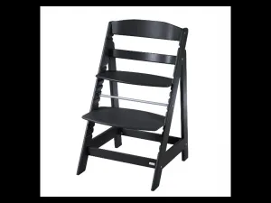 roba Detská drevená vysoká jedálenská stolička Sit Up (čierna/flex)