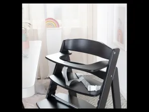 roba Detská drevená vysoká jedálenská stolička Sit Up (čierna/flex)